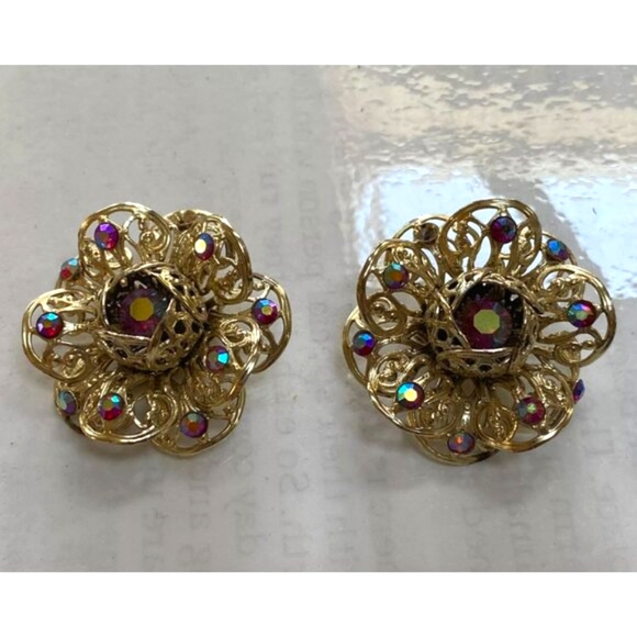 CLIP-On Sarah Coventry Vintage Showstopper Earrings - Picture 1 of 4